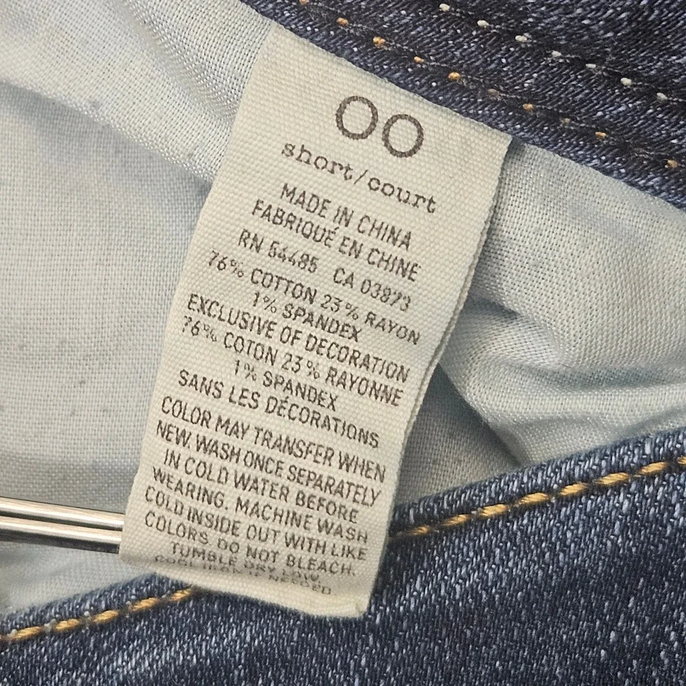 American Eagle Slim Boot Jeans Womens 00 Short Dark Wash Stretch Low Rise Denim - Picture 3 of 11